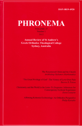Phronema Volume 27, Number 1, 2012